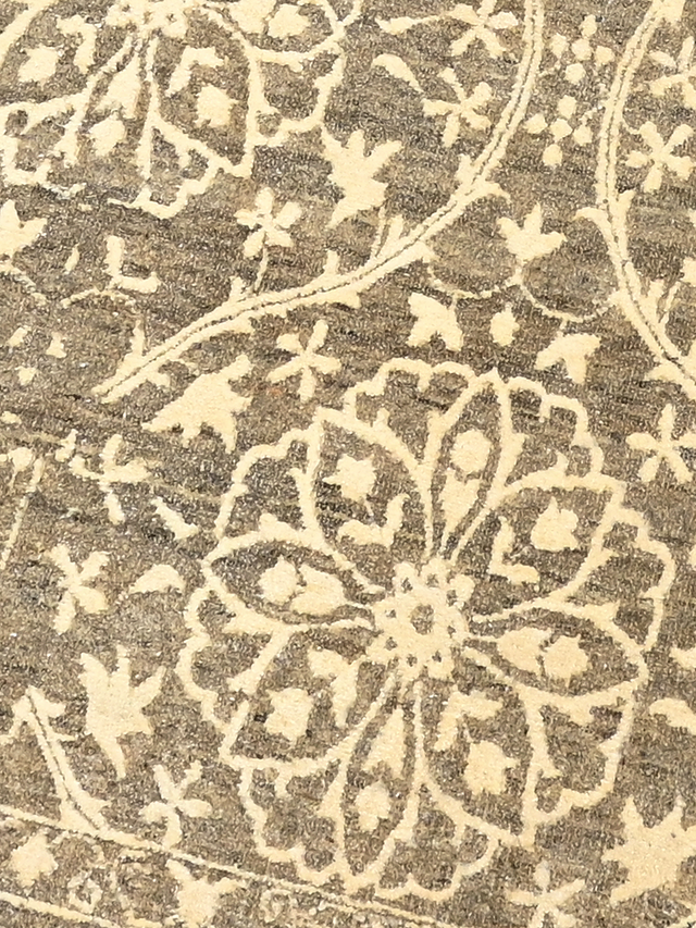 Shirin brauner handgeknüpfter Teppich aus Wolle und Seide