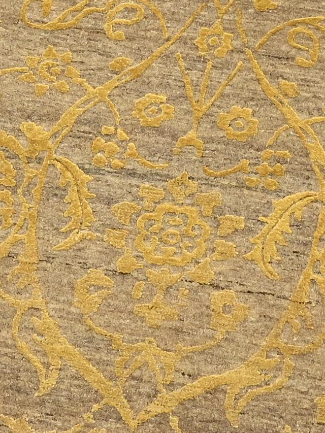 Manifest handgeknüpfter Teppich aus Wolle und Seide