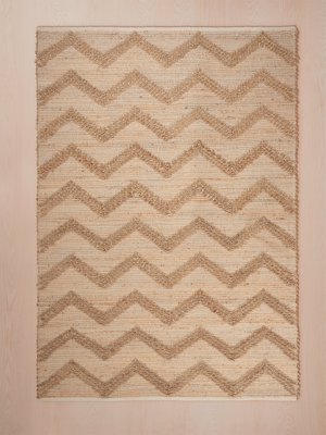 Jesse Hand-woven Jute Striped Rug - Beige