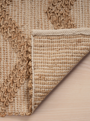Jesse Hand-woven Jute Striped Rug - Beige