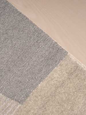 Azari Geometric Hand-tufted Wool Abstract Rug - Beige