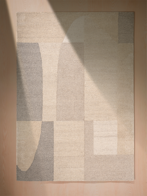 Azari Geometric Hand-tufted Wool Abstract Rug - Beige