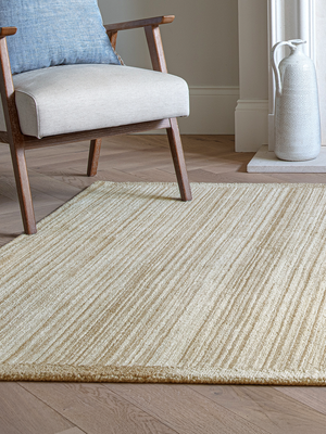 Ailany Hand-tufted Wool Striped Rug - Beige