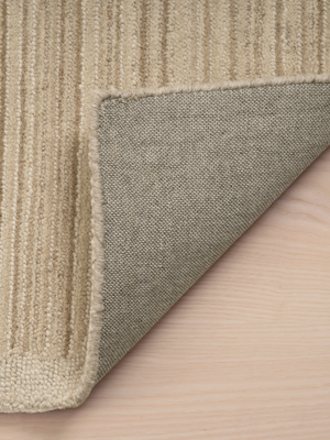 Ailany Hand-tufted Wool Striped Rug - Beige