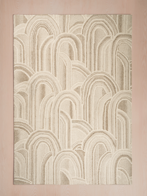 Solene Hand-tufted Wool Geometric Rug - Beige