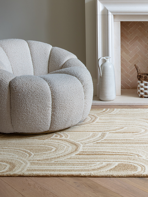 Solene Hand-tufted Wool Geometric Rug - Beige