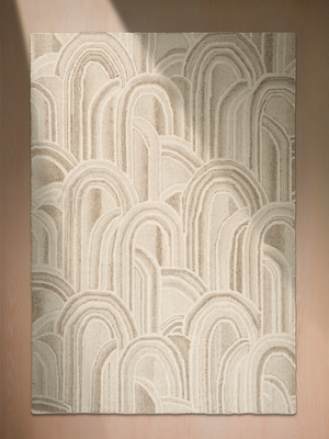 Solene Hand-tufted Wool Geometric Rug - Beige