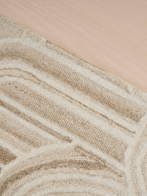 Solene Hand-tufted Wool Geometric Rug - Beige