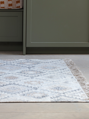 Freja Hand-woven Wool Kilim Rug - Cream