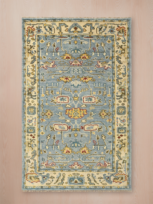 Gulzar Hand-knotted Wool Persian Rug - Blue