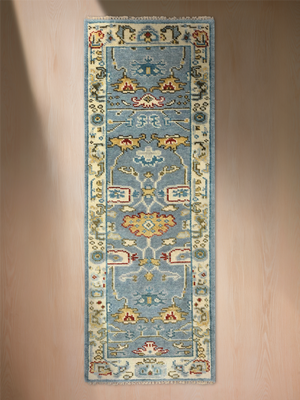 Gulzar Hand-knotted Wool Persian Rug - Blue