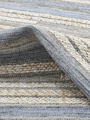 Umara Hand-woven PET Kilim Rug - Blue