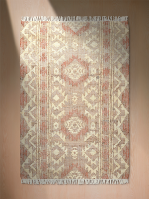Zaara Hand-woven Jute Kilim Rug - Beige