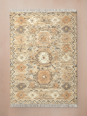 Ruh Hand-woven Jute Kilim Rug - Beige