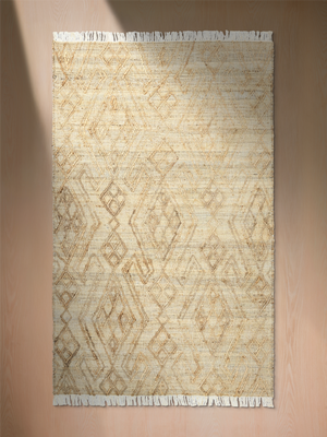Sirohi Hand-woven Jute Kilim Rug - Beige