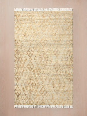 Sirohi Hand-woven Jute Kilim Rug - Beige