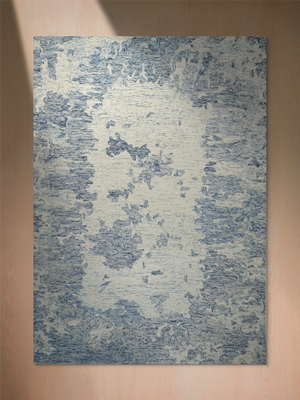 Shireen Hand-tufted Wool Abstract Rug - Blue