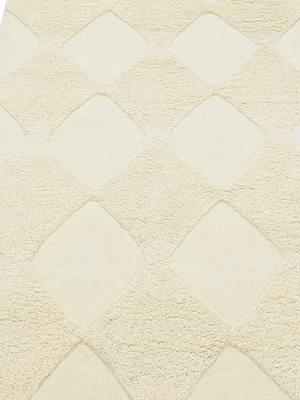 Naya Hand-tufted Ivory Wool Geometric Rug - Ivory