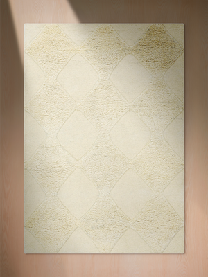Naya Hand-tufted Ivory Wool Geometric Rug - Ivory