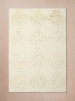 Naya Hand-tufted Ivory Wool Geometric Rug - Ivory