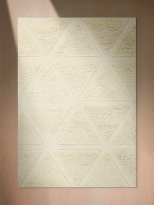 Niyab Hand-tufted Wool Geometric Rug - Ivory