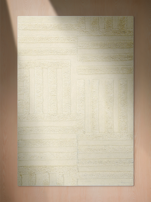 Fiza Hand-tufted Wool Geometric Rug - Ivory