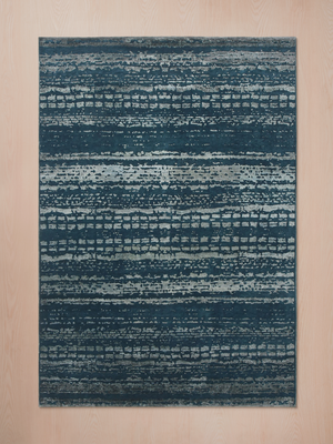 Stella Hand-knotted Wool & Bamboo Silk Abstract Rug - Indigo
