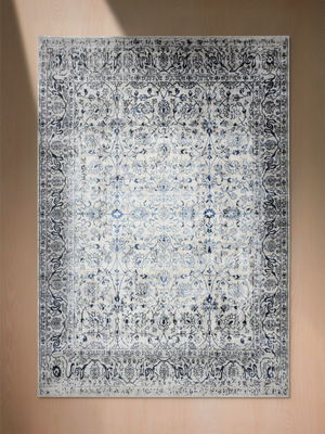 Reese Hand-knotted Wool & Bamboo Silk Persian Rug - Grey