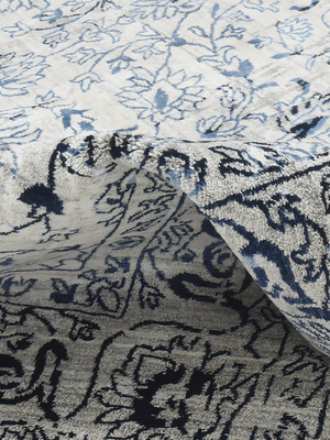 Reese Hand-knotted Wool & Bamboo Silk Persian Rug - Grey