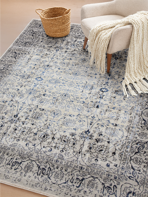 Reese Hand-knotted Wool & Bamboo Silk Persian Rug - Grey