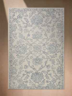 Savana Botanical Hand-tufted Wool Persian Rug - Blue
