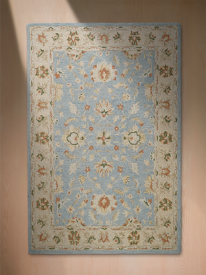 Amani Hand-tufted Wool Persian Rug - Blue