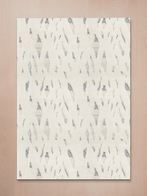 Kaelis Hand-knotted Wool Abstract Rug - Off-White