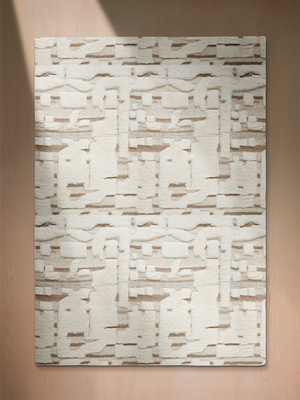 Seraya Hand-knotted Wool Geometric Rug - Off-White