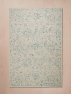 Tulip Hand-tufted Wool Persian Rug - Turquoise