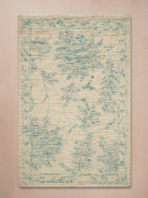 Tulip Hand-tufted Wool Persian Rug - Turquoise