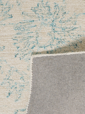 Tulip Hand-tufted Wool Persian Rug - Turquoise