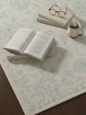 Tulip Hand-tufted Wool Persian Rug - Turquoise