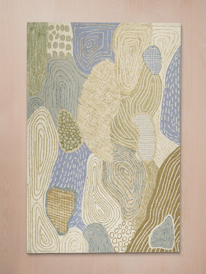 Daaira Hand-tufted Wool Abstract Rug - Blue