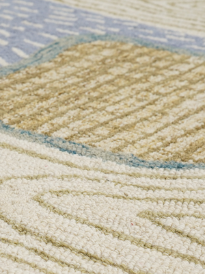 Daaira Hand-tufted Wool Abstract Rug - Blue