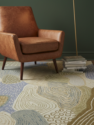 Daaira Hand-tufted Wool Abstract Rug - Blue