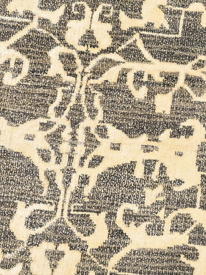 Nariza Hand-knotted Wool-Silk Persian Rug - Charcoal