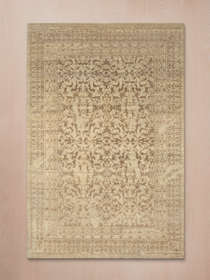 Laleh Hand-knotted Wool-Silk Persian Rug - Beige