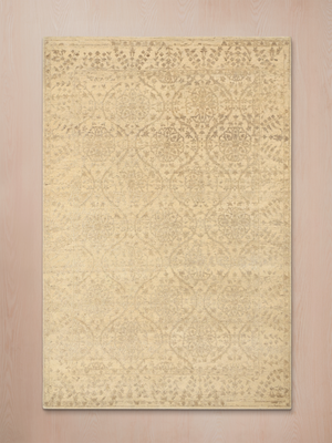 Shirin Hand-knotted Wool-Silk Persian Rug - Beige