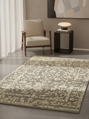 Anahita Grey Hand-knotted Wool-Silk Persian Rug - Grey