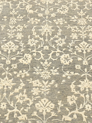 Anahita Grey Hand-knotted Wool-Silk Persian Rug - Grey