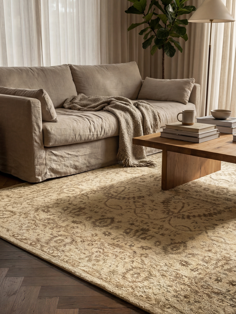 Royan handgeknüpfter Teppich aus Wolle und Seide