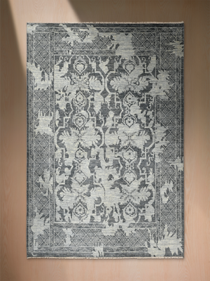 Lumira Hand-knotted Wool Persian Rug - Charcoal