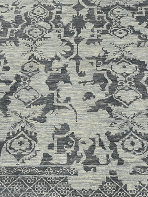 Lumira Hand-knotted Wool Persian Rug - Charcoal