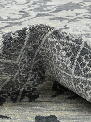 Lumira Hand-knotted Wool Persian Rug - Charcoal